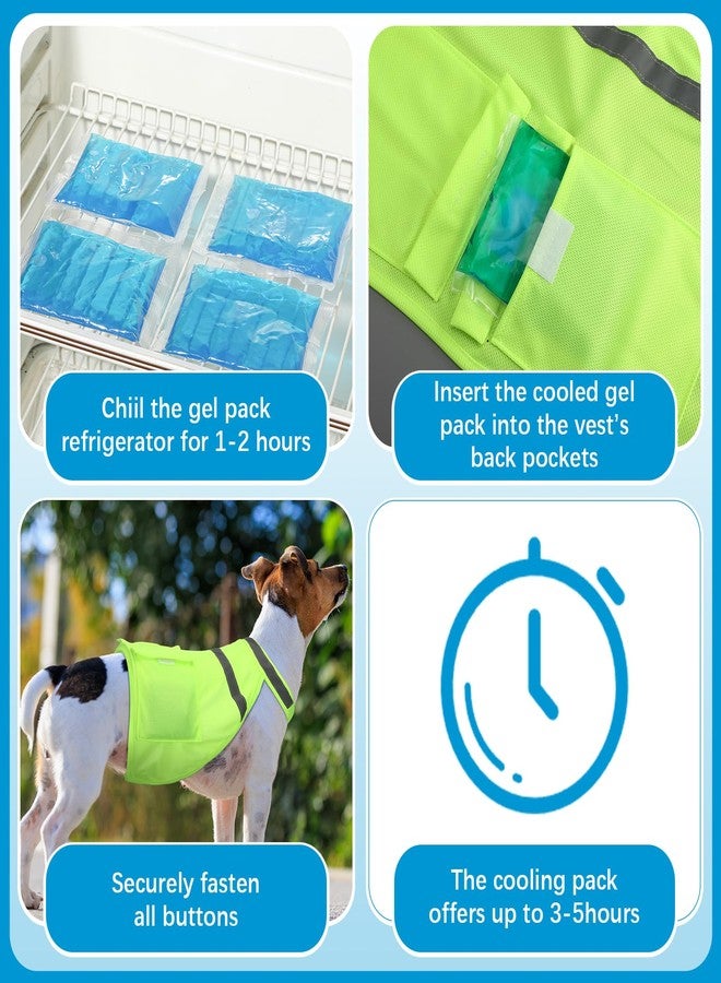 Aliceset 2 Pcs Dog Cooling Vest with 4 Recyclable Ice Pack Summer Outdoor Dog Cooling Harness Pet Adjustable Jacket Cooler(Large) - Image 4